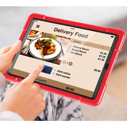 For Galaxy Tab A 10.1 (2019) EVA + PC Flat Protective Shell with 360 Degree Rotating Bracket(Red+Black) - Tab A 10.1 (2019) T510 / T515 by buy2fix | Online Shopping UK | buy2fix