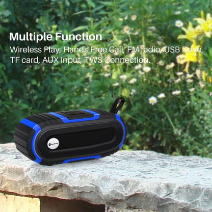 New Rixing NR5016 Wireless Portable Bluetooth Speaker Stereo Sound 10W System Music Subwoofer Column, Support TF Card, FM(Blue) - Desktop Speaker by NewRixing | Online Shopping UK | buy2fix