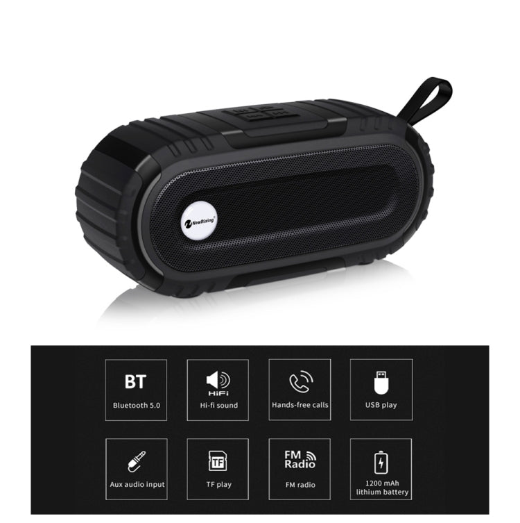 New Rixing NR5016 Wireless Portable Bluetooth Speaker Stereo Sound 10W System Music Subwoofer Column, Support TF Card, FM(Red) - Desktop Speaker by NewRixing | Online Shopping UK | buy2fix
