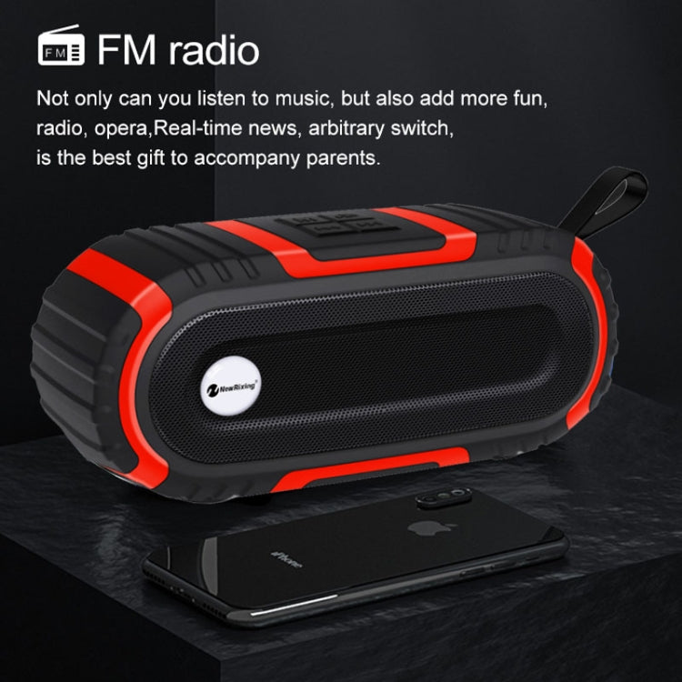 New Rixing NR5016 Wireless Portable Bluetooth Speaker Stereo Sound 10W System Music Subwoofer Column, Support TF Card, FM(Red) - Desktop Speaker by NewRixing | Online Shopping UK | buy2fix