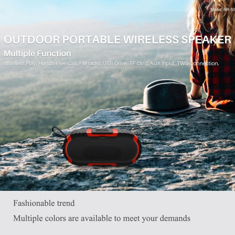 New Rixing NR5016 Wireless Portable Bluetooth Speaker Stereo Sound 10W System Music Subwoofer Column, Support TF Card, FM(Red) - Desktop Speaker by NewRixing | Online Shopping UK | buy2fix