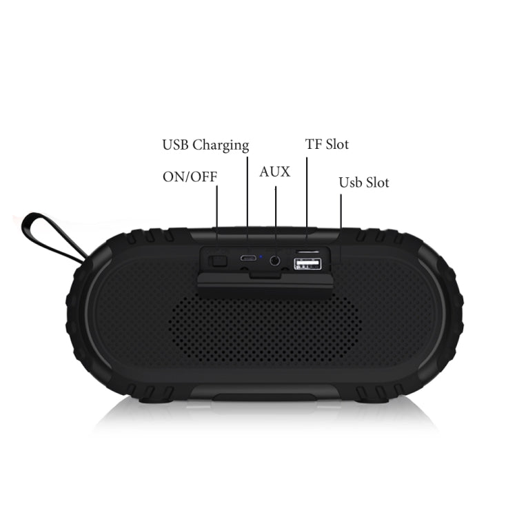 New Rixing NR5016 Wireless Portable Bluetooth Speaker Stereo Sound 10W System Music Subwoofer Column, Support TF Card, FM(Red) - Desktop Speaker by NewRixing | Online Shopping UK | buy2fix