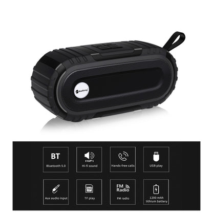 New Rixing NR5016 Wireless Portable Bluetooth Speaker Stereo Sound 10W System Music Subwoofer Column, Support TF Card, FM(Green) - Desktop Speaker by NewRixing | Online Shopping UK | buy2fix