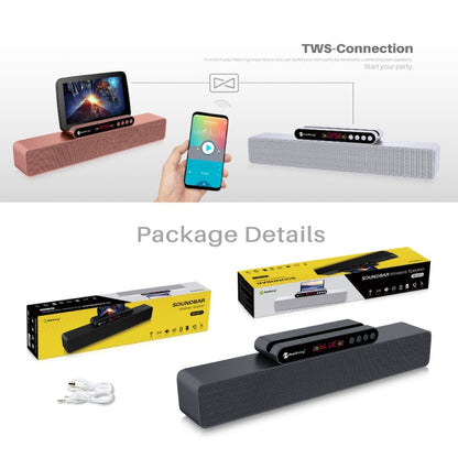 Newrixing NR-5017 LED Bluetooth Portable Speaker TWS Connection Loudspeaker Sound System 10W Stereo Surround Speaker(Rose Gold) - Desktop Speaker by NewRixing | Online Shopping UK | buy2fix