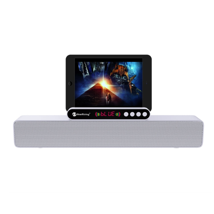 Newrixing NR-5017 LED Bluetooth Portable Speaker TWS Connection Loudspeaker Sound System 10W Stereo Surround Speaker(Silver) - Desktop Speaker by NewRixing | Online Shopping UK | buy2fix