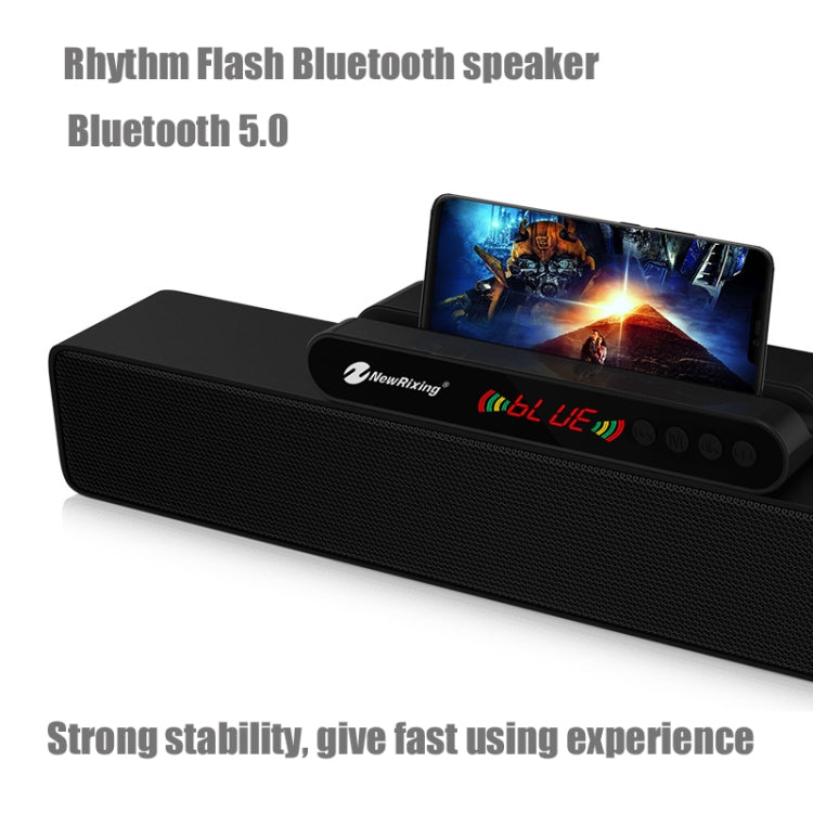 Newrixing NR-5017 LED Bluetooth Portable Speaker TWS Connection Loudspeaker Sound System 10W Stereo Surround Speaker(Silver) - Desktop Speaker by NewRixing | Online Shopping UK | buy2fix