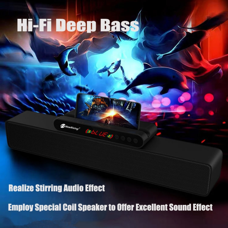 Newrixing NR-5017 LED Bluetooth Portable Speaker TWS Connection Loudspeaker Sound System 10W Stereo Surround Speaker(Silver) - Desktop Speaker by NewRixing | Online Shopping UK | buy2fix