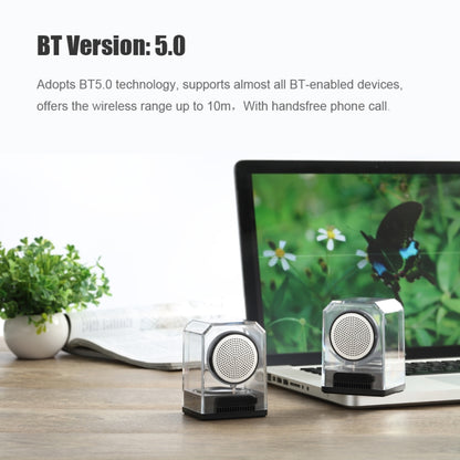 BT628 10W Portable TWS Transparent Bluetooth Speakers With Magnetic Connectable Base Outdoor Stereo Bass Subwoofer(Blue) - Desktop Speaker by buy2fix | Online Shopping UK | buy2fix