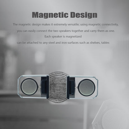 BT628 10W Portable TWS Transparent Bluetooth Speakers With Magnetic Connectable Base Outdoor Stereo Bass Subwoofer(Blue) - Desktop Speaker by buy2fix | Online Shopping UK | buy2fix