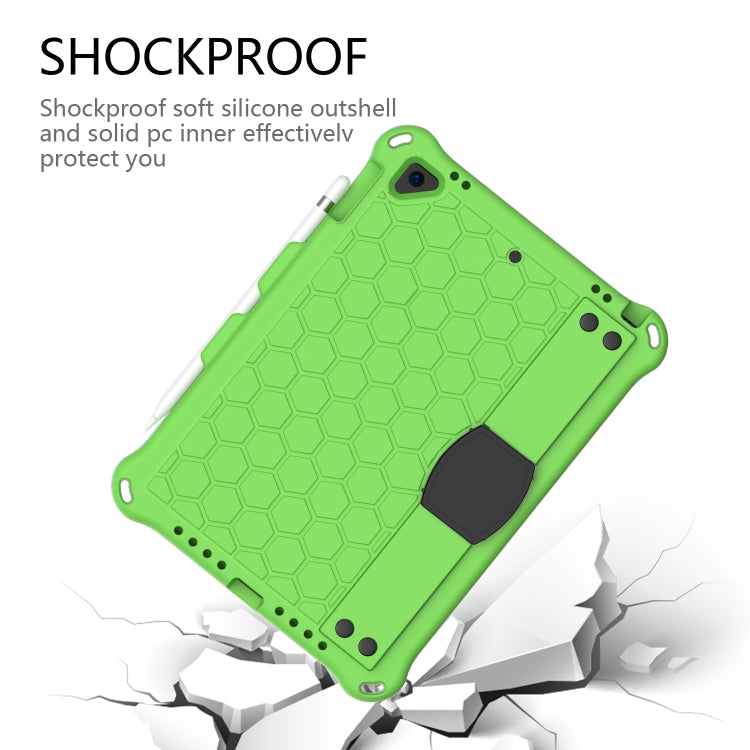 For iPad Air / Air 2 / Pro 9.7 / iPad 9.7 (2017) /  iPad 9.7 (2018) Honeycomb Design EVA + PC Four Corner Shockproof Protective Case with Straps(Green+Black) - iPad 9.7 (2018) & (2017) Cases by buy2fix | Online Shopping UK | buy2fix