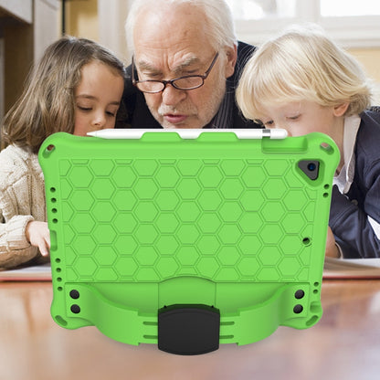 For iPad Air / Air 2 / Pro 9.7 / iPad 9.7 (2017) /  iPad 9.7 (2018) Honeycomb Design EVA + PC Four Corner Shockproof Protective Case with Straps(Green+Black) - iPad 9.7 (2018) & (2017) Cases by buy2fix | Online Shopping UK | buy2fix