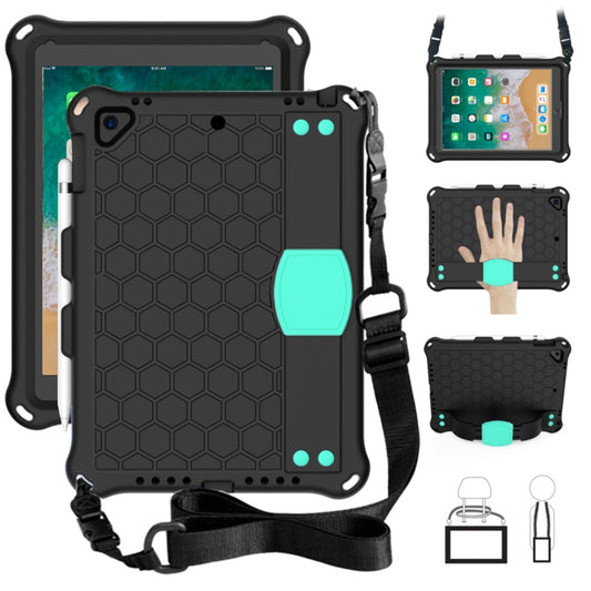 For iPad Air / Air 2 / Pro 9.7 / iPad 9.7 (2017) /  iPad 9.7 (2018) Honeycomb Design EVA + PC Four Corner Shockproof Protective Case with Straps (Mint Green) - iPad 9.7 (2018) & (2017) Cases by buy2fix | Online Shopping UK | buy2fix