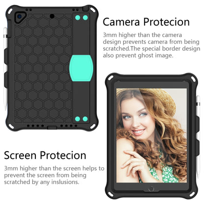 For iPad Air / Air 2 / Pro 9.7 / iPad 9.7 (2017) /  iPad 9.7 (2018) Honeycomb Design EVA + PC Four Corner Shockproof Protective Case with Straps (Mint Green) - iPad 9.7 (2018) & (2017) Cases by buy2fix | Online Shopping UK | buy2fix