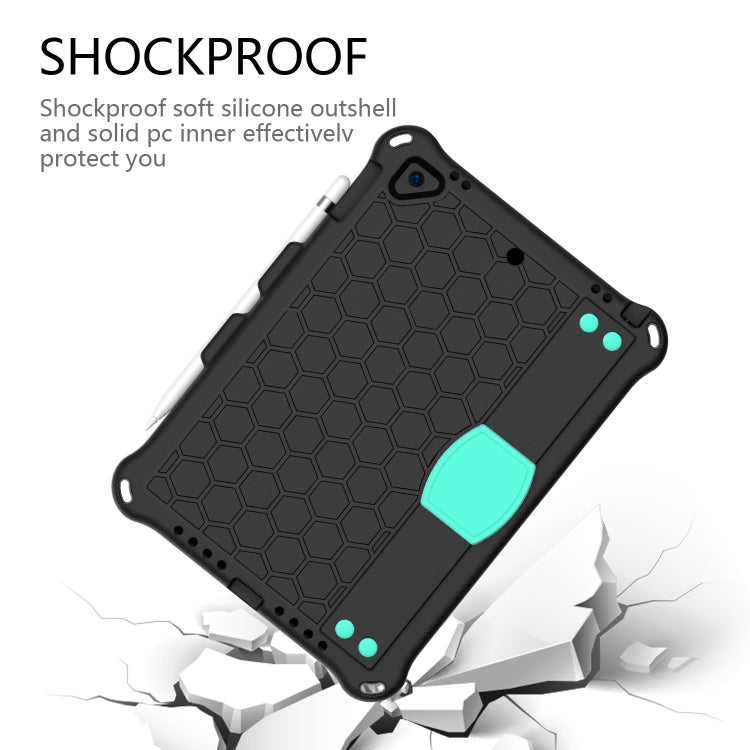 For iPad Air / Air 2 / Pro 9.7 / iPad 9.7 (2017) /  iPad 9.7 (2018) Honeycomb Design EVA + PC Four Corner Shockproof Protective Case with Straps (Mint Green) - iPad 9.7 (2018) & (2017) Cases by buy2fix | Online Shopping UK | buy2fix