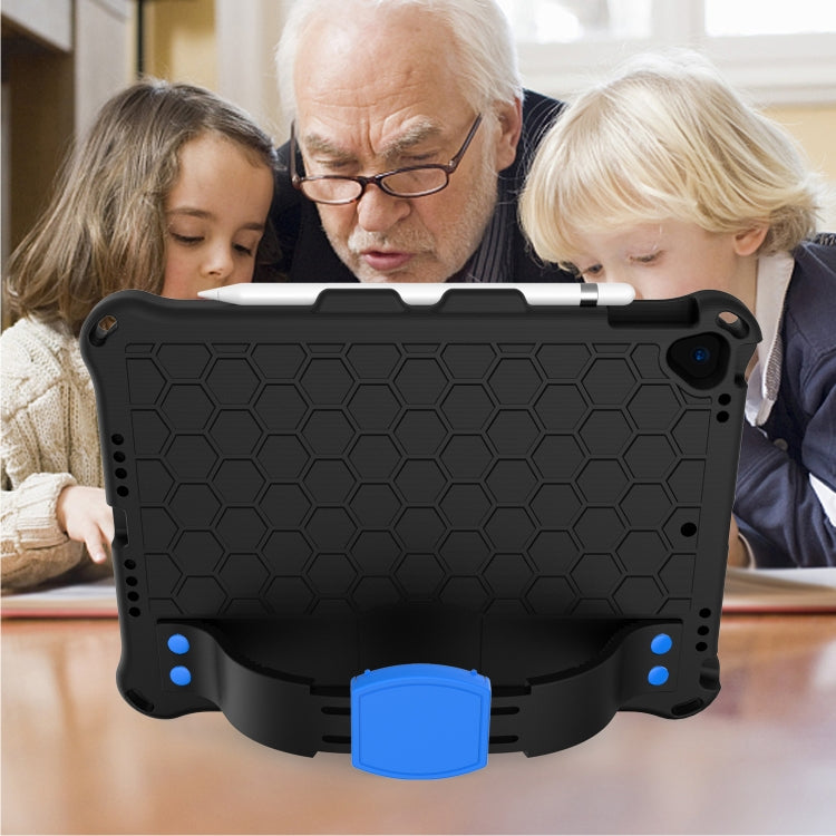 For iPad 10.2 Honeycomb Design EVA + PC Four Corner Shockproof Protective Case with Straps (Black Blue) - iPad 10.2 Cases by buy2fix | Online Shopping UK | buy2fix
