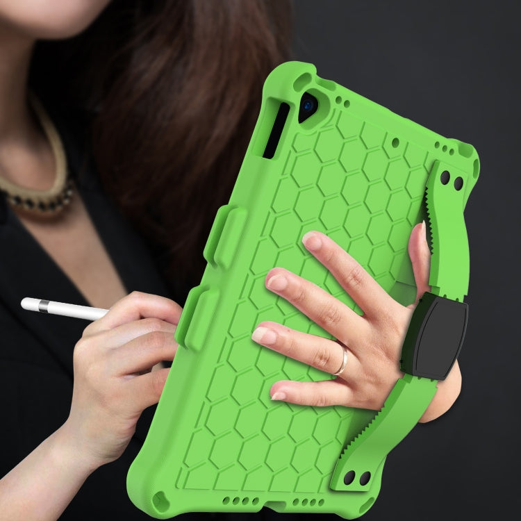 For iPad 10.2 Honeycomb Design EVA + PC Four Corner Shockproof Protective Case with Straps(Green+Black) - iPad 10.2 Cases by buy2fix | Online Shopping UK | buy2fix