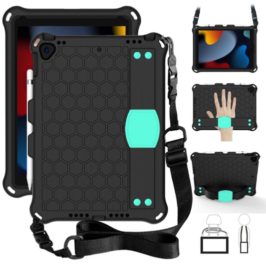 For iPad 10.2 Honeycomb Design EVA + PC Four Corner Shockproof Protective Case with Straps (Mint Green) - iPad 10.2 Cases by buy2fix | Online Shopping UK | buy2fix