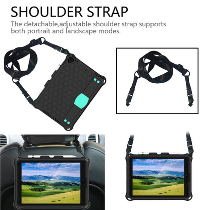 For iPad 10.2 Honeycomb Design EVA + PC Four Corner Shockproof Protective Case with Straps (Mint Green) - iPad 10.2 Cases by buy2fix | Online Shopping UK | buy2fix