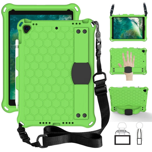 For    iPad Pro 10.5 Honeycomb Design EVA + PC Four Corner Anti Falling Flat Protective Shell With Straps(Green+Black) - iPad Pro 10.5 inch Cases by buy2fix | Online Shopping UK | buy2fix