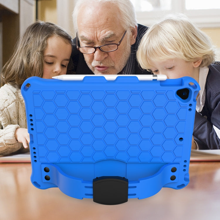 For iPad  Air 2019 10.5 Honeycomb Design EVA + PC Four Corner Anti Falling Flat Protective Shell With Straps(Blue+Black) - iPad Air (2019) Cases by buy2fix | Online Shopping UK | buy2fix