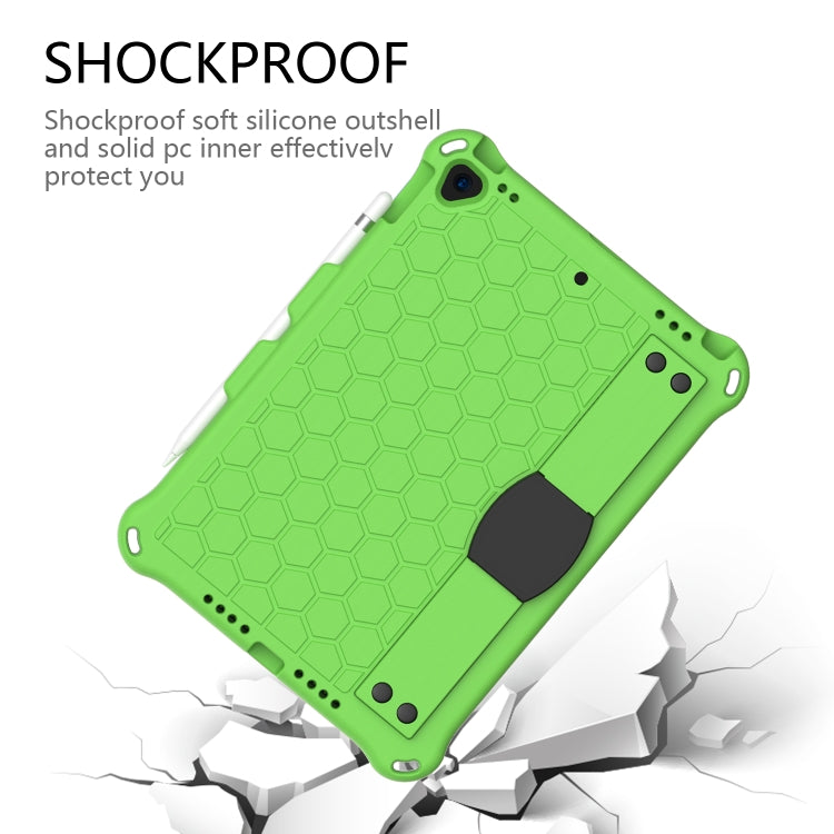For iPad  Air 2019 10.5 Honeycomb Design EVA + PC Four Corner Anti Falling Flat Protective Shell With Straps(Green+Black) - iPad Air (2019) Cases by buy2fix | Online Shopping UK | buy2fix