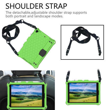 For iPad  Air 2019 10.5 Honeycomb Design EVA + PC Four Corner Anti Falling Flat Protective Shell With Straps(Green+Black) - iPad Air (2019) Cases by buy2fix | Online Shopping UK | buy2fix
