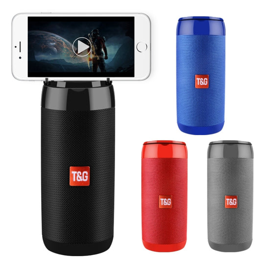 T&G TG113C Column Portable Bluetooth Mini Speaker FM Radio Waterproof Subwoofer Phone Holder Wireless Loundpeakers(Blue) - Desktop Speaker by T&G | Online Shopping UK | buy2fix