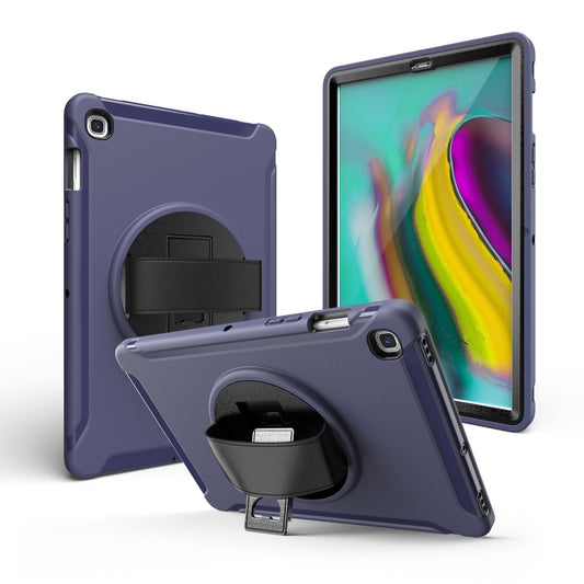 For iPad 10.5 / Air 10.5 360 Degree Rotation PC + Silicone Protective Case with Holder & Hand-strap(Dark Blue) - iPad 10.2 Cases by buy2fix | Online Shopping UK | buy2fix