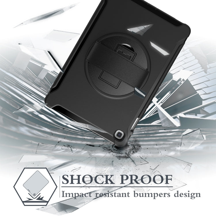 For iPad 10.5 / Air 10.5 360 Degree Rotation PC + Silicone Protective Case with Holder & Hand-strap(Dark Blue) - iPad 10.2 Cases by buy2fix | Online Shopping UK | buy2fix