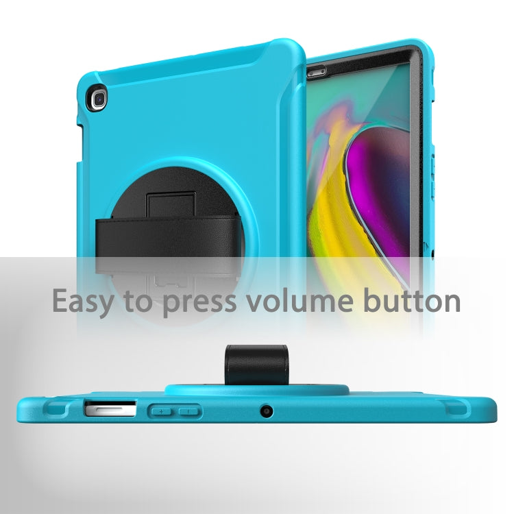 For iPad 10.5 / Air 10.5 360 Degree Rotation PC + Silicone Protective Case with Holder & Hand-strap(Dark Blue) - iPad 10.2 Cases by buy2fix | Online Shopping UK | buy2fix