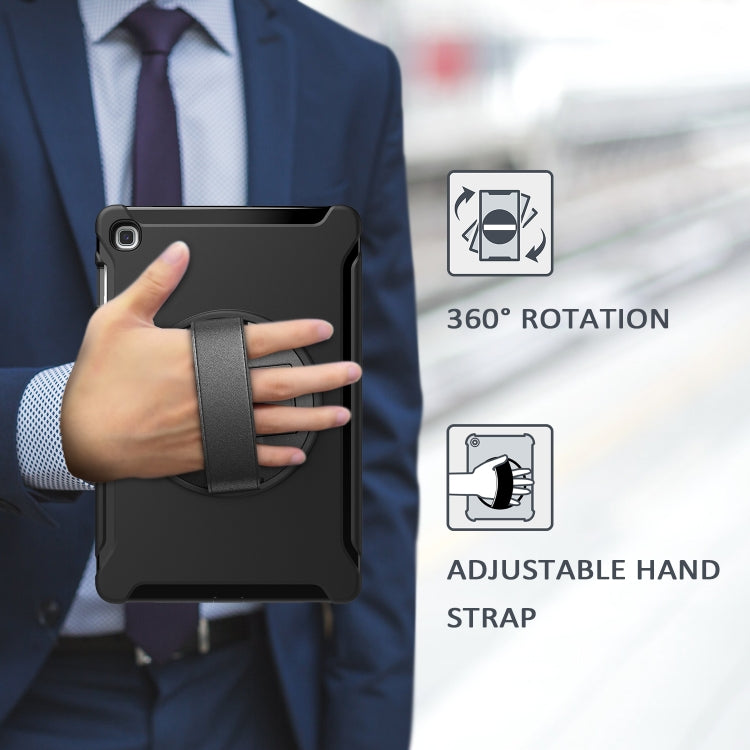 For iPad 10.5 / Air 10.5 360 Degree Rotation PC + Silicone Protective Case with Holder & Hand-strap(Dark Blue) - iPad 10.2 Cases by buy2fix | Online Shopping UK | buy2fix