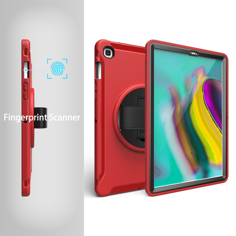For Galaxy Tab S6 10.5 T860/T865/T867 2019 360 Degree Rotation PC + Silicone Protective Case with Holder & Hand-strap(Rose Red) - Tab S6 10.5 T860 / T865 by buy2fix | Online Shopping UK | buy2fix