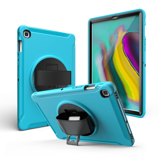 For Galaxy Tab S6 10.5 T860/T865/T867 2019 360 Degree Rotation PC + Silicone Protective Case with Holder & Hand-strap(Light Blue) - Tab S6 10.5 T860 / T865 by buy2fix | Online Shopping UK | buy2fix
