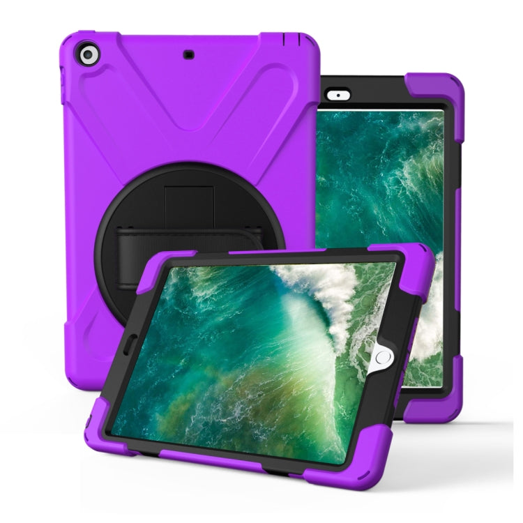 For iPad Pro10.5 / Air 10.5 2019 360 Degree Rotation PC + Silicone Protective Case with Holder & Hand-strap(Purple) - iPad Air (2019) Cases by buy2fix | Online Shopping UK | buy2fix