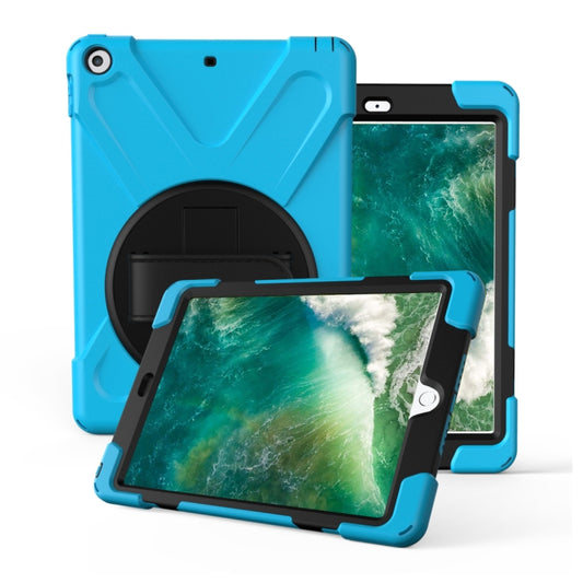 For iPad Pro10.5 / Air 10.5 2019 360 Degree Rotation PC + Silicone Protective Case with Holder & Hand-strap(Light Blue) - iPad Air (2019) Cases by buy2fix | Online Shopping UK | buy2fix