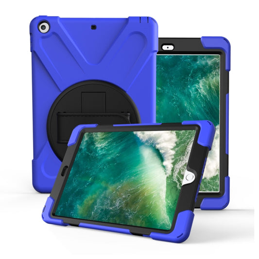 For iPad Pro10.5 / Air 10.5 2019 360 Degree Rotation PC + Silicone Protective Case with Holder & Hand-strap(Dark Blue) - iPad Air (2019) Cases by buy2fix | Online Shopping UK | buy2fix