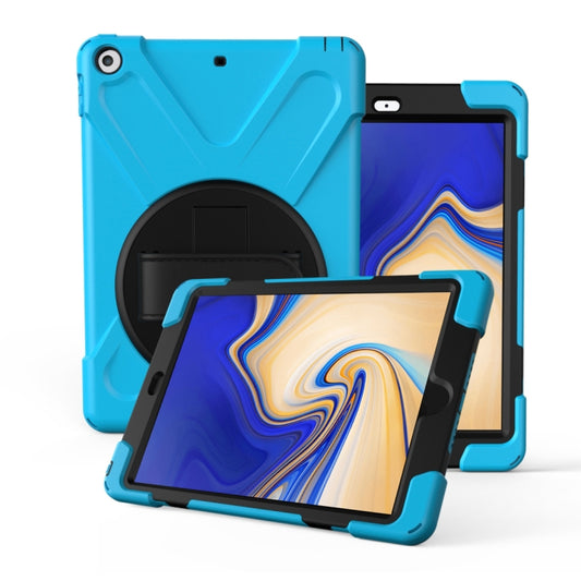 For Galaxy Tab S4 10.5 T830/T835 360 Degree Rotation PC + Silicone Protective Case with Holder & Hand-strap(Light Blue) - Other Galaxy Tab PC by buy2fix | Online Shopping UK | buy2fix