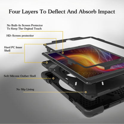 For Galaxy Tab A 10.1 （2019） T510/T515   360 Degree Rotation PC + Silicone Protective Case with Holder & Hand-strap(Purple) - Tab A 10.1 (2019) T510 / T515 by buy2fix | Online Shopping UK | buy2fix