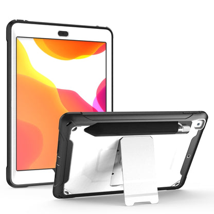 For iPad 10.2 2019 360 Degree Rotation PC + Silicone Protective Case with Holder & Hand-strap(White) - iPad 10.2 Cases by buy2fix | Online Shopping UK | buy2fix