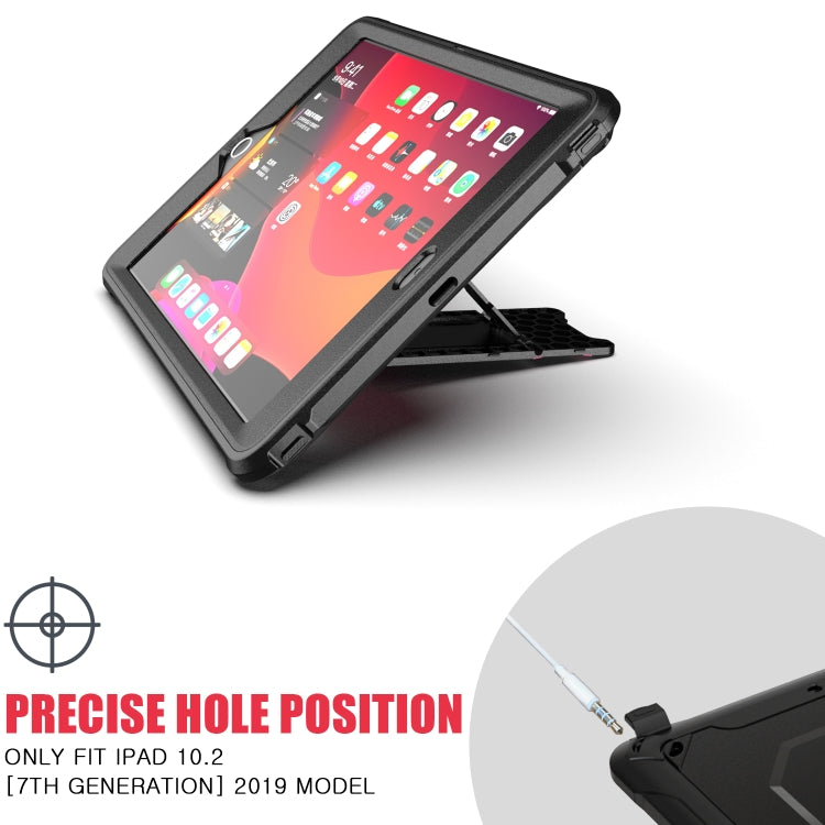 For iPad 10.2 2019 360 Degree Rotation PC + Silicone Protective Case with Holder & Hand-strap(White) - iPad 10.2 Cases by buy2fix | Online Shopping UK | buy2fix