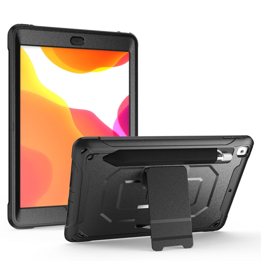 For iPad Pro 10.5 / Air 10.5 360 Degree Rotation PC + Silicone Protective Case with Holder & Hand-strap(Black) - iPad Pro 10.5 inch Cases by buy2fix | Online Shopping UK | buy2fix