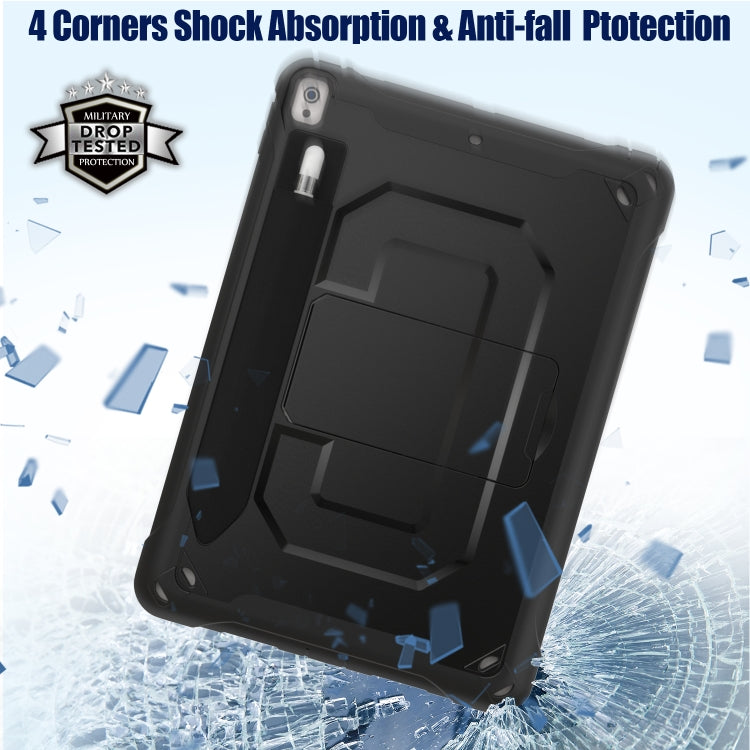 For iPad Pro 10.5 / Air 10.5 360 Degree Rotation PC + Silicone Protective Case with Holder & Hand-strap(Light Blue) - iPad Pro 10.5 inch Cases by buy2fix | Online Shopping UK | buy2fix