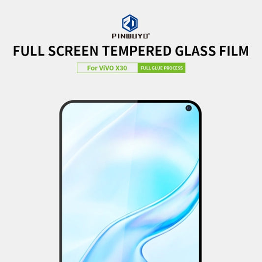 For vivo X30 PINWUYO 9H 2.5D Full Screen Tempered Glass Film(Black) - vivo Tempered Glass by PINWUYO | Online Shopping UK | buy2fix