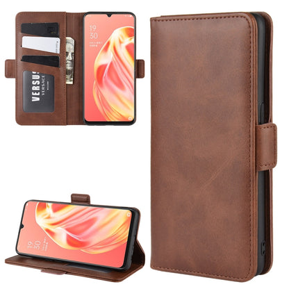 For OPPO A91 Dual-side Magnetic Buckle Horizontal Flip PU Leather Case with Holder & Card Slots & Wallet(Brown) by buy2fix