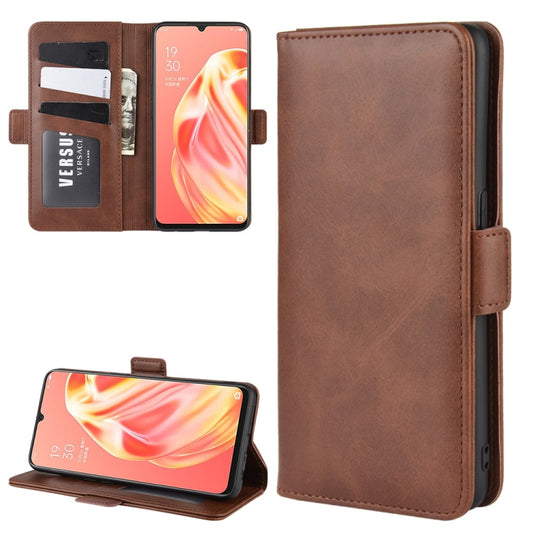 For OPPO A91 Dual-side Magnetic Buckle Horizontal Flip PU Leather Case with Holder & Card Slots & Wallet(Brown) by buy2fix