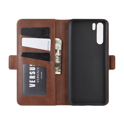 For OPPO A91 Dual-side Magnetic Buckle Horizontal Flip PU Leather Case with Holder & Card Slots & Wallet(Brown) by buy2fix