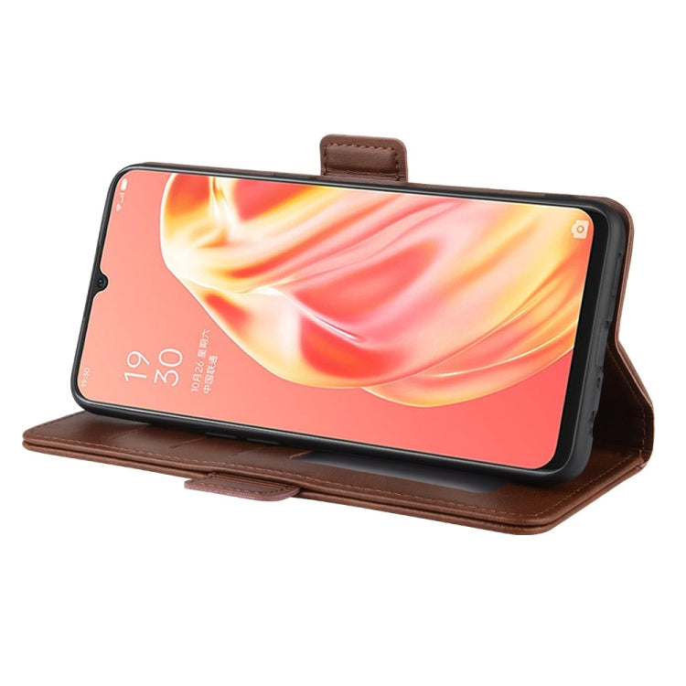 For OPPO A91 Dual-side Magnetic Buckle Horizontal Flip PU Leather Case with Holder & Card Slots & Wallet(Brown) by buy2fix
