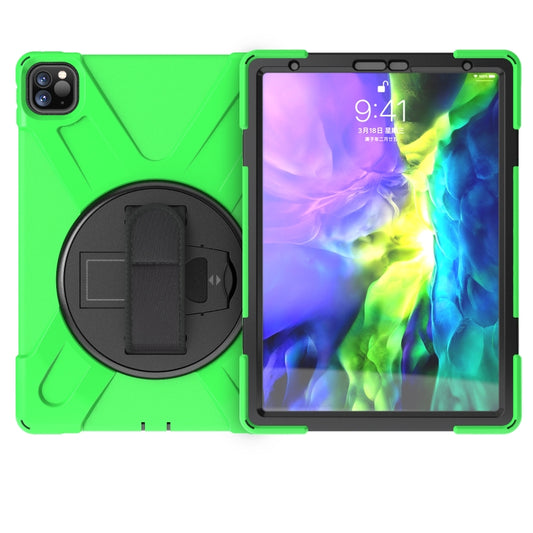 For iPad Pro 11 2022 / 2020 360 Degree Rotation PC + Silicone Protective Tablet Case with Holder & Hand-strap(Light Green) - iPad Pro 11 (2022/2021) Cases by buy2fix | Online Shopping UK | buy2fix