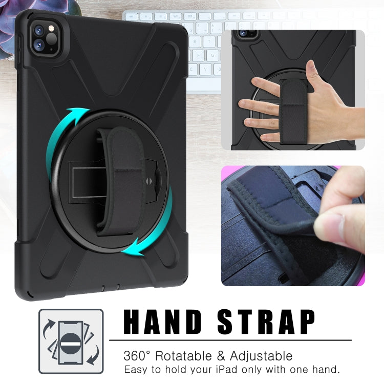 For iPad Pro 11 2022 / 2020 360 Degree Rotation PC + Silicone Protective Tablet Case with Holder & Hand-strap(Purple) - iPad Pro 11 (2022/2021) Cases by buy2fix | Online Shopping UK | buy2fix