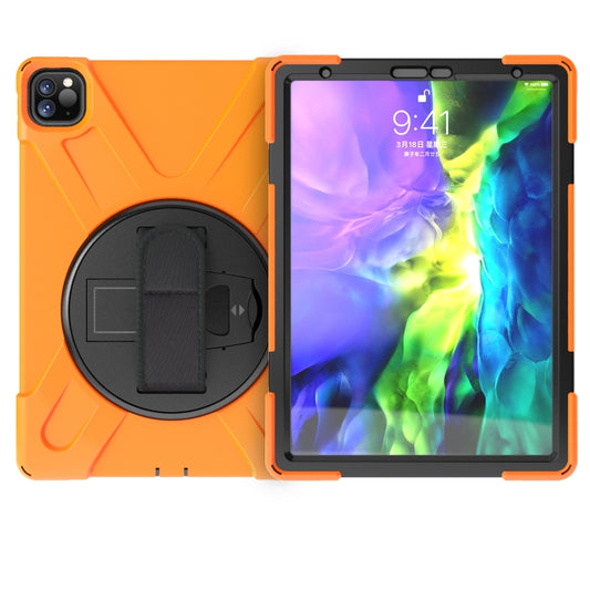 For iPad Pro 11 2022 / 2020 360 Degree Rotation PC + Silicone Protective Tablet Case with Holder & Hand-strap(Orange) - iPad Pro 11 (2022/2021) Cases by buy2fix | Online Shopping UK | buy2fix